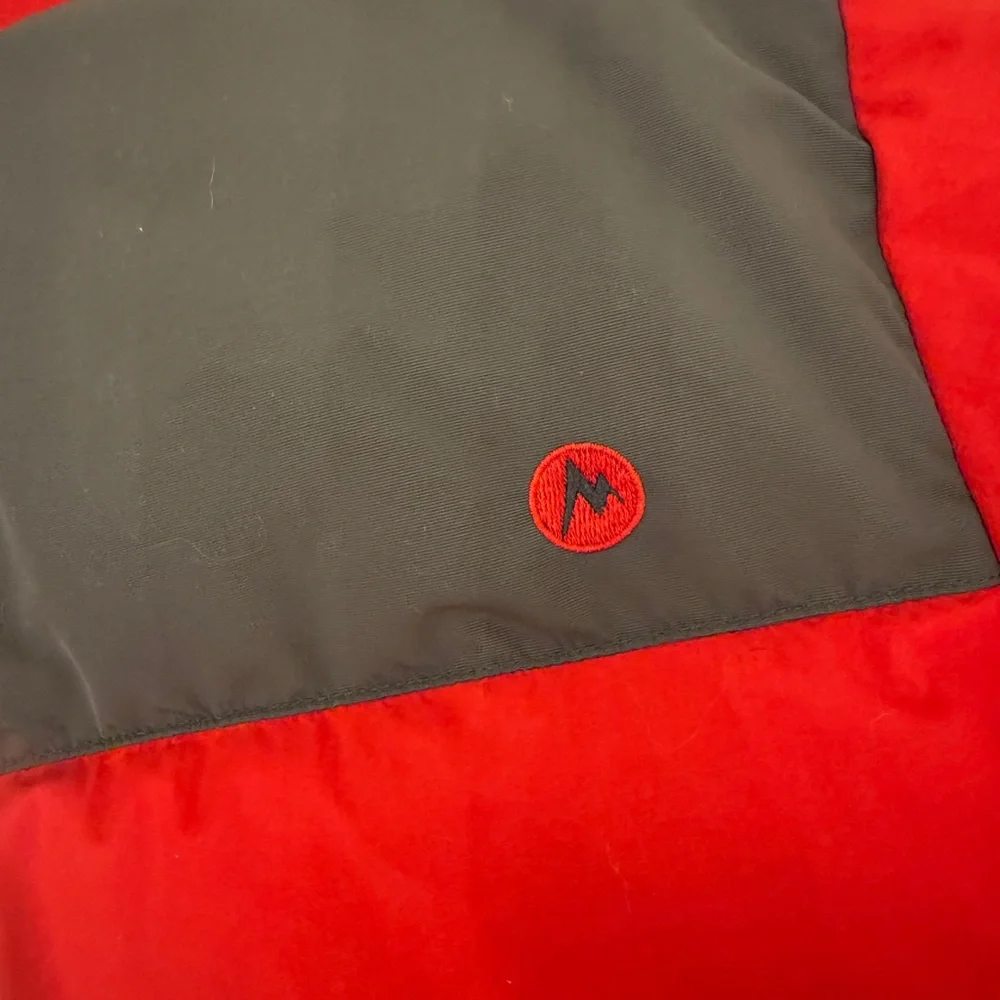 Marmot Red and Dark Gray Puffer Jacket - Picture 7 of 8